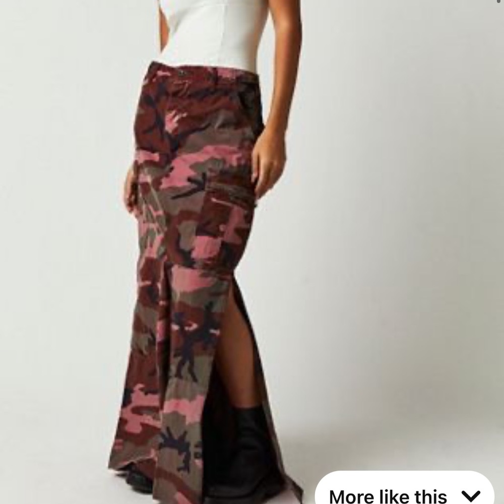 Free People RILEY Vintage Pink Camo Skirt